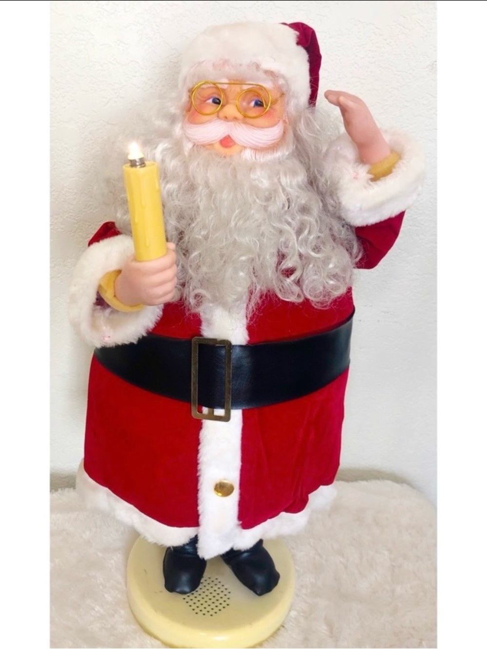 80s Motionettes Animated Musical 24” Rubber Face Santa Claus (plays 15 songs)